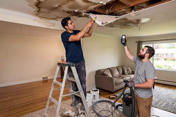 Ceiling Water Damage Restoration Banning